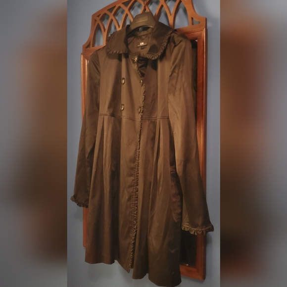 I.N San Francisco Black Satin Long Jacket, Size L - Picture 2 of 5